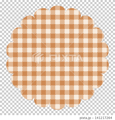 Flower-shaped gingham check coaster-style frame (Autumn/Terracotta) Transparent PNG material Flower-shaped gingham check coaster-style frame (Autumn/Terracotta) Transparent PNG material 141217264