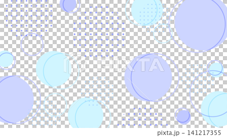 Scandinavian-style natural Memphis frame background with muted pastel blue and blue-violet circles and dots, horizontal 16:9 aspect ratio. Scandinavian-style natural Memphis frame background with muted pastel blue and blue-violet circles and dots, horizontal 16:9 aspect ratio. 141217355