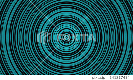 Circular turquoise pattern on black background 141217454