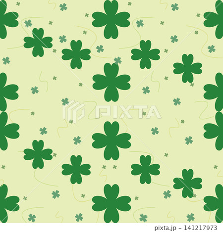 Lucky Four Leaf Clover Seamless Pattern Vector Background Lucky Four Leaf Clover Seamless Pattern Vector Background 141217973