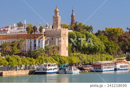 Torre del Oro and Guadalquivir River Waterfront in Seville Spain 141218030