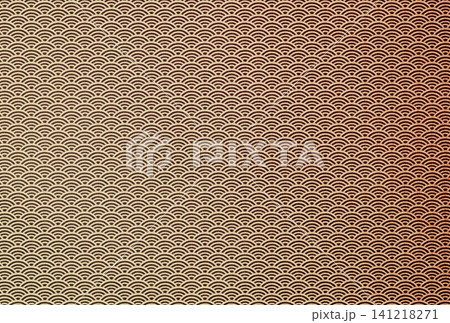 茶色の布生地に白茶色の青海波模様のグラデーションがある背景画像4 茶色の布生地に白茶色の青海波模様のグラデーションがある背景画像4 141218271
