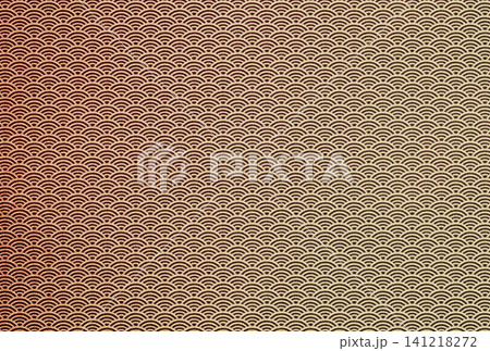 茶色の布生地に白茶色の青海波模様のグラデーションがある背景画像5 茶色の布生地に白茶色の青海波模様のグラデーションがある背景画像5 141218272