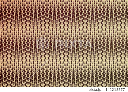 茶色の布生地に白茶色の青海波模様のグラデーションがある背景画像10 茶色の布生地に白茶色の青海波模様のグラデーションがある背景画像10 141218277