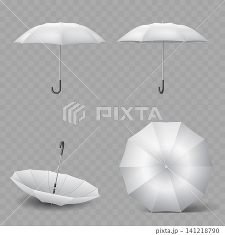 White Umbrella Mockup Set Vector 141218790