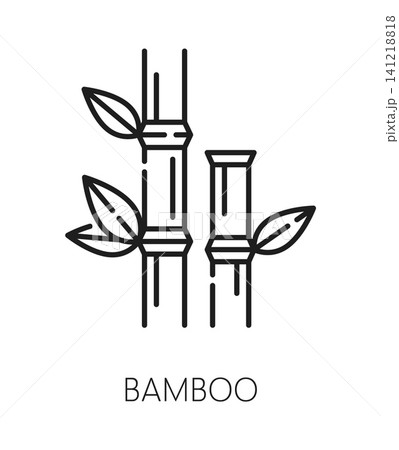 Japan bamboo, Asia travel line icon or symbol. Asian country tourism travel icon, Japan vacation journey outline vector sign. Japanese culture tour thin line symbol with bamboo plant stem and leaves Japan bamboo, Asia travel line icon or symbol. Asian country tourism travel icon, Japan vacation journey outline vector sign. Japanese culture tour thin line symbol with bamboo plant stem and leaves 141218818