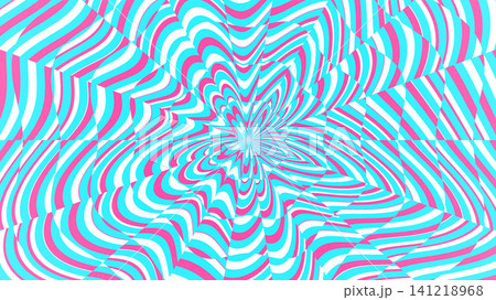 Colorful spiral pattern with black and white lines 141218968