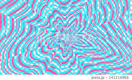 Colorful spiral pattern with black and white lines 141218968
