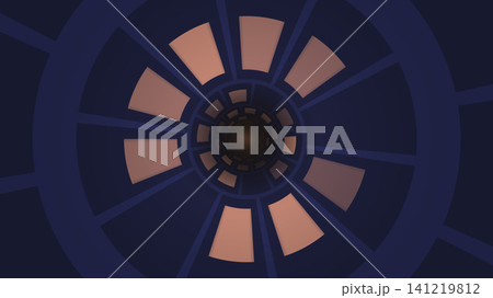Circular pattern in dark blue and beige tones 141219812