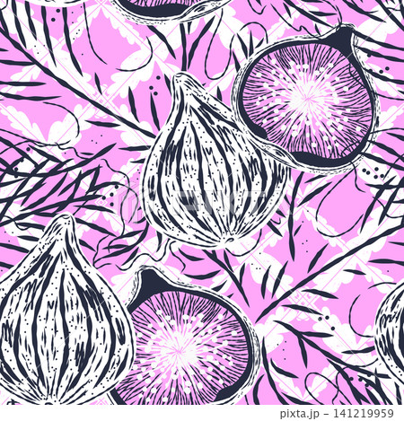 seamless pattern with garlic 141219959