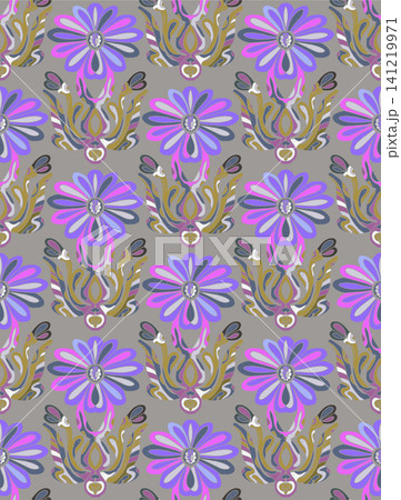 seamless pattern with colorful flowers 141219971