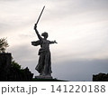 Volgograd, Russia - 05.23.2023: Low angle view of The Motherland Calls statue on Mamayev Kurgan in Volgograd, Russia. One of the tallest statues in the world, symbolizing the Soviet victory in World W 141220188