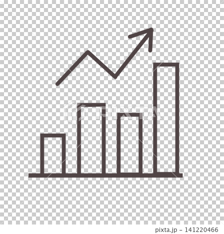 Line drawing of an upward trending graph Line drawing of an upward trending graph 141220466