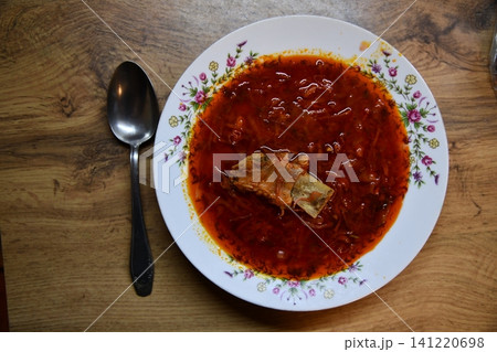 Tasty and creamy tomato soup made of fresh tomatoes Tasty and creamy tomato soup made of fresh tomatoes 141220698