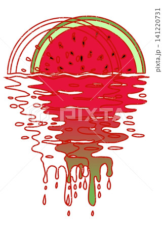 Dripping Watermelon Abstract Line Art Dripping Watermelon Abstract Line Art 141220731