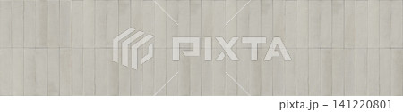 Raw gray concrete look long plank tiles installed vertically with tight grout lines 141220801