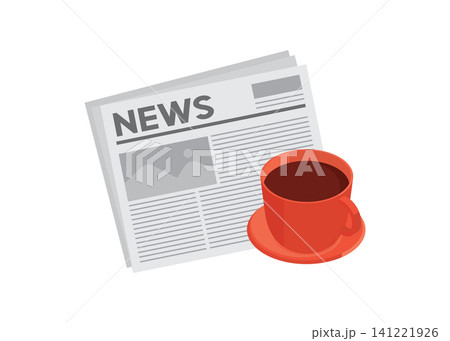 morning newspaper with a warm cup of coffee on the side morning newspaper with a warm cup of coffee on the side 141221926