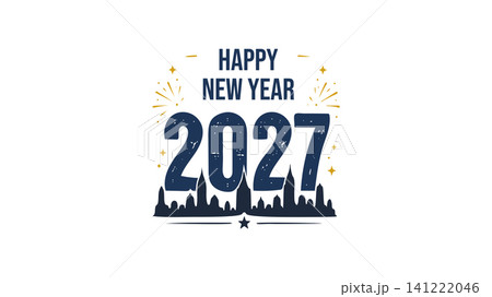 Happy New Year 2027 City Skyline Typography Happy New Year 2027 City Skyline Typography 141222046