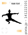 Poster template featuring female gymnast silhouette in dynamic sports exercise in clean minimal flat. Versatile vector illustration for championship posters, sport clubs, social media, branding, flyer 141222101