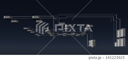 3D illustration of building, construction, and piping 3D illustration of building, construction, and piping 141223025
