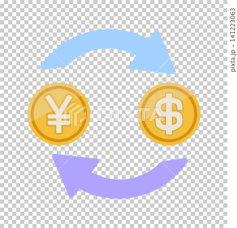 Illustration material for exchanging yen and dollars Illustration material for exchanging yen and dollars 141223063