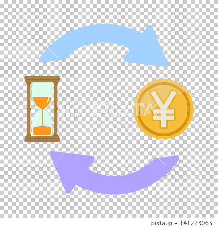 時間をお金に交換するイラスト 時間をお金に交換するイラスト 141223065