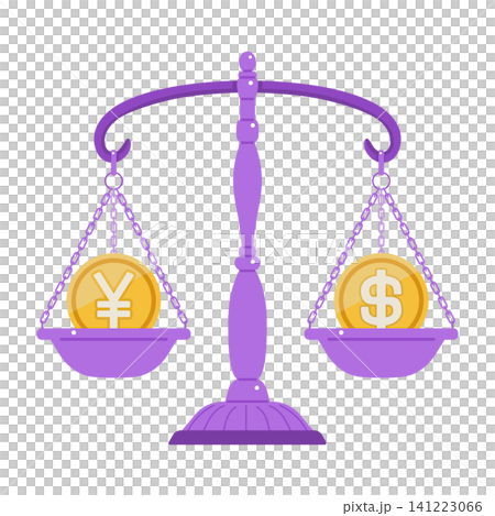 ドルと円の理想的なバランスを示すイラスト素材 ドルと円の理想的なバランスを示すイラスト素材 141223066
