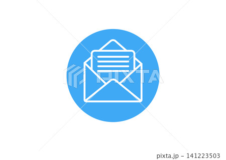 Mail Icon With Open Envelope and Letter Symbol Representing Email Message and Communication Mail Icon With Open Envelope and Letter Symbol Representing Email Message and Communication 141223503