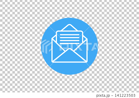 Mail Icon With Open Envelope and Letter Symbol Representing Email Message and Communication Mail Icon With Open Envelope and Letter Symbol Representing Email Message and Communication 141223503