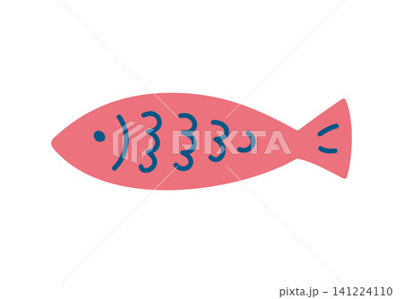 北欧風の赤い魚イラスト 141224110