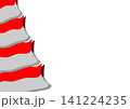 Indonesian Waving Red and White Flag 3D Layered Vertical Left Border on White Background 141224235