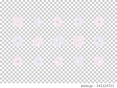 手描きのおしゃれな輪っかのシェイプセット（ピンク・紫） 141224721