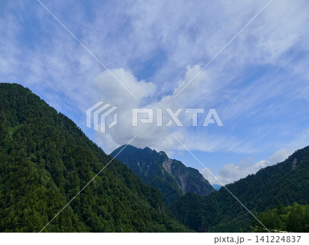 観光名所立山黒部アルペンルートの展望台から見た北アルプス連峰の風景 観光名所立山黒部アルペンルートの展望台から見た北アルプス連峰の風景 141224837
