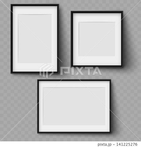 Black Picture Frame Collection Mockup Vector Black Picture Frame Collection Mockup Vector 141225276