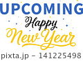 Colorful handwritten upcoming Happy New Year text design 141225498