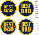 Gold and Navy Best Dad Badges with Stars and Bold Typography on Dark Background 141225505