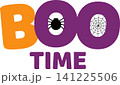 Flat lay composition of purple Halloween spider and web design 141225506