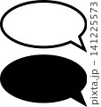 Speech Bubble and Dot Icon Set Minimalist Black Vector Illustration 141225573