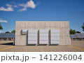 Group of home batteries or energy storage systems on wall outdoor 141226004