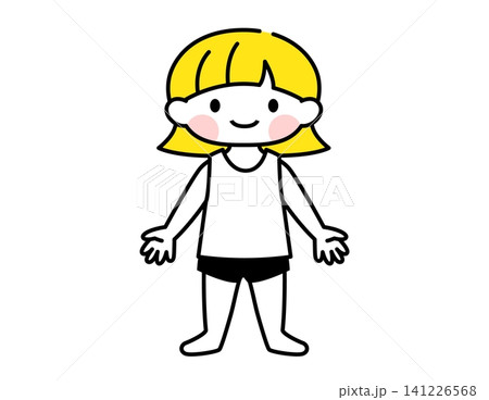 【保育・医療】下着姿の女の子のイラスト 【保育・医療】下着姿の女の子のイラスト 141226568