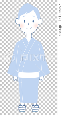 身穿浴衣的年輕男子的插圖 身穿浴衣的年輕男子的插圖 141226897