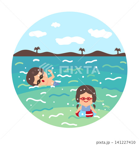 海遊びのイラスト 海遊びのイラスト 141227410