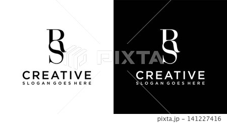 RS or SR initial letter logo design vector 141227416