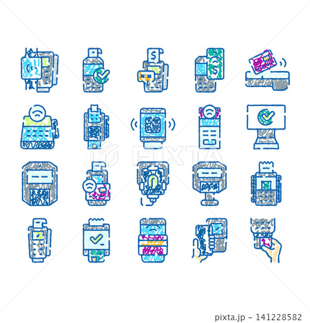 Digital payment system icons collection set concept 141228582