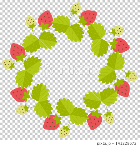 Retro pop strawberry circular frame Retro pop strawberry circular frame 141228672