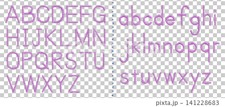[Set of uppercase and lowercase letters of the alphabet] Hand embroidery illustration material 141228683