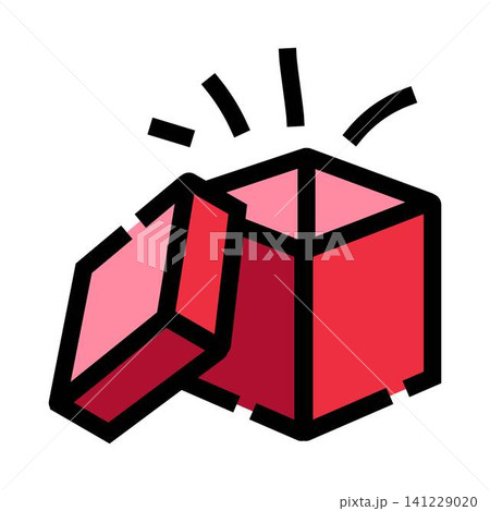 Red gift box opening revealing a surprise Red gift box opening revealing a surprise 141229020