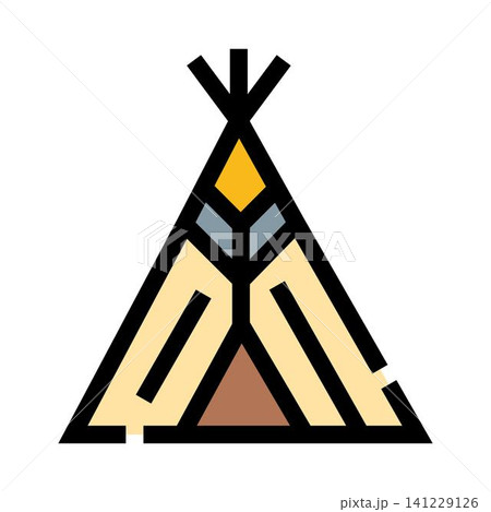 Traditional dwelling tent icon representing indigenous culture Traditional dwelling tent icon representing indigenous culture 141229126