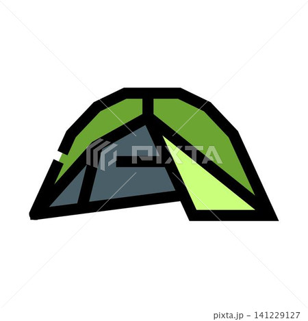 Camping tent icon representing an outdoor adventure 141229127