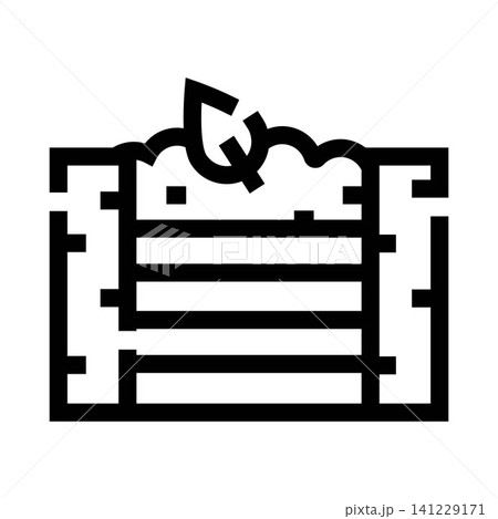 Compost bin line art icon for gardening Compost bin line art icon for gardening 141229171